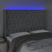 Tăblie de pat cu LED, gri deschis, 147x16x118/128 cm, textil - WALTI WALTI