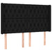 Tăblie de pat cu LED, negru, 147x16x118/128 cm, textil - WALTI WALTI