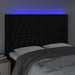 Tăblie de pat cu LED, negru, 147x16x118/128 cm, textil - WALTI WALTI