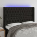 Tăblie de pat cu LED, negru, 147x16x118/128 cm, textil - WALTI WALTI