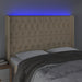 Tăblie de pat cu LED, crem, 163x16x118/128 cm, textil - WALTI WALTI