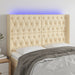 Tăblie de pat cu LED, crem, 163x16x118/128 cm, textil - WALTI WALTI