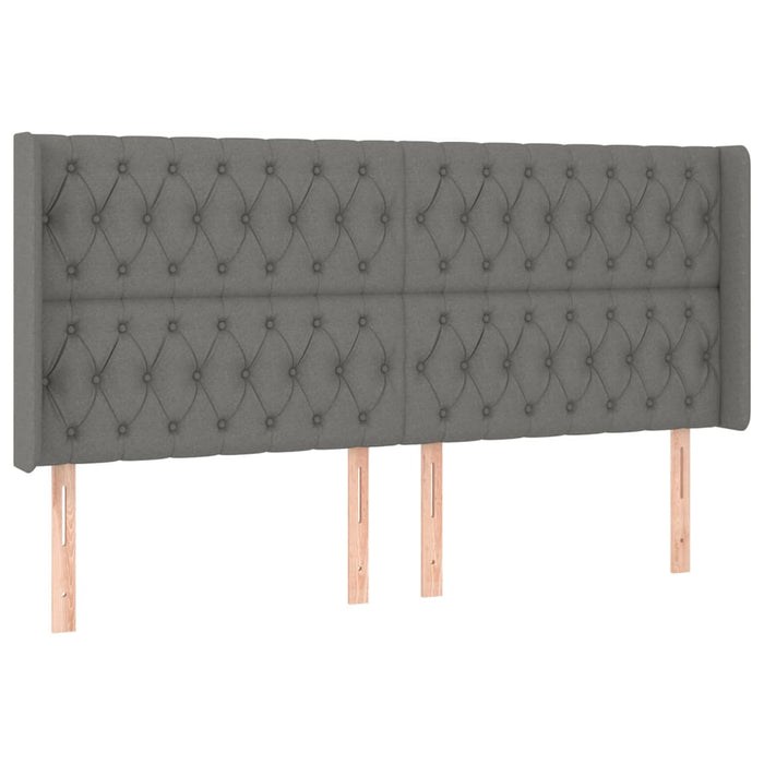Tăblie de pat cu LED, gri închis, 183x16x118/128 cm, textil - WALTI WALTI