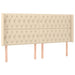 Tăblie de pat cu LED, crem, 183x16x118/128 cm, textil - WALTI WALTI
