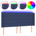 Tăblie de pat cu LED, albastru, 183x16x118/128 cm, textil - WALTI WALTI