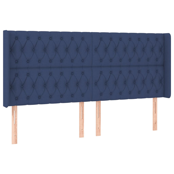 Tăblie de pat cu LED, albastru, 183x16x118/128 cm, textil - WALTI WALTI