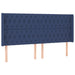 Tăblie de pat cu LED, albastru, 183x16x118/128 cm, textil - WALTI WALTI