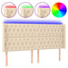 Tăblie de pat cu LED, crem, 203x16x118/128 cm, textil - WALTI WALTI