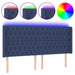 Tăblie de pat cu LED, albastru, 203x16x118/128 cm, textil - WALTI WALTI