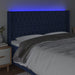 Tăblie de pat cu LED, albastru, 203x16x118/128 cm, textil - WALTI WALTI