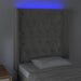 Tăblie de pat cu LED, gri deschis, 83x16x118/128 cm, catifea - WALTI WALTI