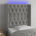 Tăblie de pat cu LED, gri deschis, 83x16x118/128 cm, catifea - WALTI WALTI