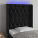 Tăblie de pat cu LED, negru, 83x16x118/128 cm, catifea - WALTI WALTI
