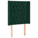Tăblie de pat cu LED, verde închis, 83x16x118/128 cm, catifea - WALTI WALTI