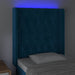 Tăblie de pat cu LED, albastru închis, 83x16x118/128cm, catifea - WALTI WALTI