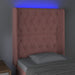 Tăblie de pat cu LED, roz, 83x16x118/128 cm, catifea - WALTI WALTI