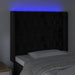 Tăblie de pat cu LED, negru, 93x16x118/128 cm, catifea - WALTI WALTI
