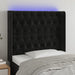 Tăblie de pat cu LED, negru, 93x16x118/128 cm, catifea - WALTI WALTI