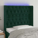 Tăblie de pat cu LED, verde închis, 93x16x118/128cm, catifea - WALTI WALTI