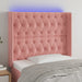 Tăblie de pat cu LED, roz, 93x16x118/128 cm, catifea - WALTI WALTI