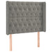 Tăblie de pat cu LED, gri deschis, 103x16x118/128 cm, catifea - WALTI WALTI