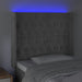 Tăblie de pat cu LED, gri deschis, 103x16x118/128 cm, catifea - WALTI WALTI