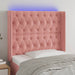 Tăblie de pat cu LED, roz, 103x16x118/128 cm, catifea - WALTI WALTI