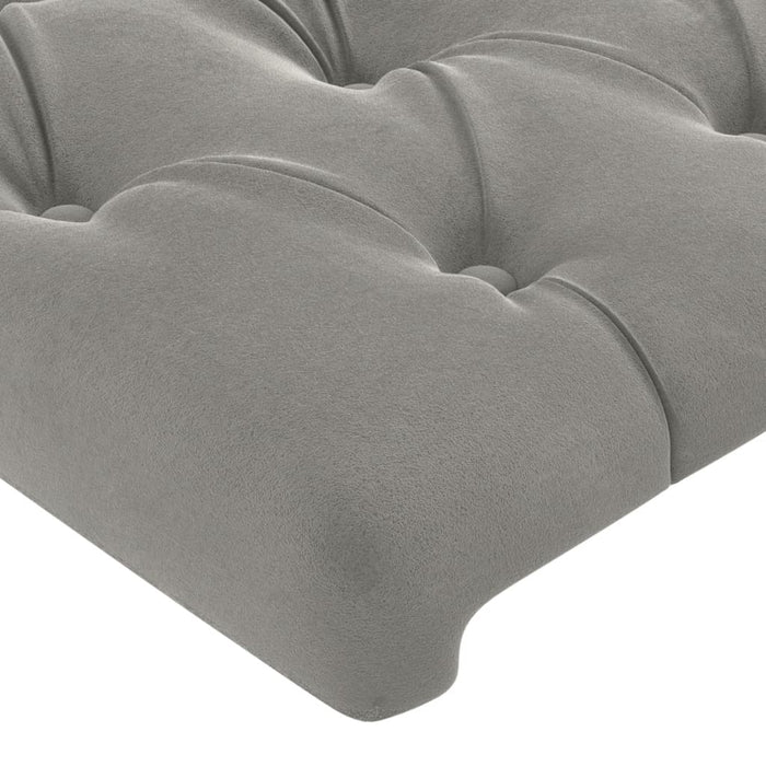 Tăblie de pat cu LED, gri deschis, 147x16x118/128 cm, catifea - WALTI WALTI