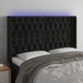 Tăblie de pat cu LED, negru, 147x16x118/128 cm, catifea - WALTI WALTI