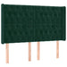 Tăblie de pat cu LED, verde închis, 147x16x118/128 cm, catifea - WALTI WALTI