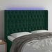 Tăblie de pat cu LED, verde închis, 147x16x118/128 cm, catifea - WALTI WALTI