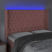 Tăblie de pat cu LED, roz, 147x16x118/128 cm, catifea - WALTI WALTI