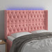 Tăblie de pat cu LED, roz, 147x16x118/128 cm, catifea - WALTI WALTI