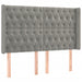 Tăblie de pat cu LED, gri deschis, 163x16x118/128 cm, catifea - WALTI WALTI