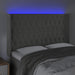 Tăblie de pat cu LED, gri deschis, 163x16x118/128 cm, catifea - WALTI WALTI