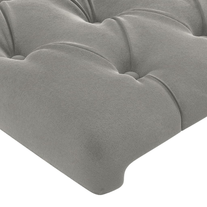 Tăblie de pat cu LED, gri deschis, 163x16x118/128 cm, catifea - WALTI WALTI