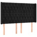 Tăblie de pat cu LED, negru, 163x16x118/128 cm, catifea - WALTI WALTI