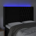 Tăblie de pat cu LED, negru, 163x16x118/128 cm, catifea - WALTI WALTI