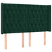 Tăblie de pat cu LED, verde închis, 163x16x118/128 cm, catifea - WALTI WALTI