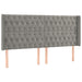 Tăblie de pat cu LED, gri deschis, 183x16x118/128 cm, catifea - WALTI WALTI