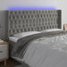 Tăblie de pat cu LED, gri deschis, 183x16x118/128 cm, catifea - WALTI WALTI