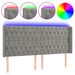 Tăblie de pat cu LED, gri deschis, 203x16x118/128 cm, catifea - WALTI WALTI