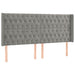 Tăblie de pat cu LED, gri deschis, 203x16x118/128 cm, catifea - WALTI WALTI
