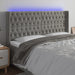 Tăblie de pat cu LED, gri deschis, 203x16x118/128 cm, catifea - WALTI WALTI