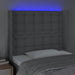 Tăblie de pat cu LED, gri deschis, 83x16x118/128 cm, textil - WALTI WALTI