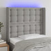 Tăblie de pat cu LED, gri deschis, 83x16x118/128 cm, textil - WALTI WALTI
