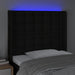 Tăblie de pat cu LED, negru, 93x16x118/128 cm, textil - WALTI WALTI