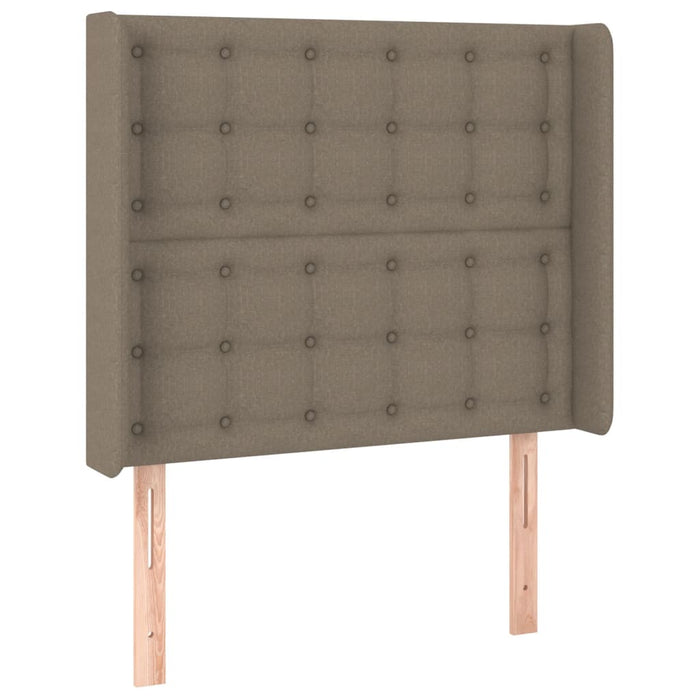 Tăblie de pat cu LED, gri taupe, 93x16x118/128 cm, textil - WALTI WALTI