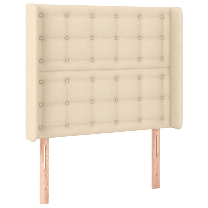 Tăblie de pat cu LED, crem, 93x16x118/128 cm, textil - WALTI WALTI