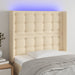 Tăblie de pat cu LED, crem, 93x16x118/128 cm, textil - WALTI WALTI